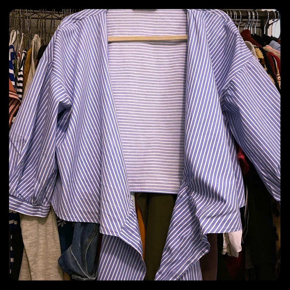 Zara Blue and White Shirt